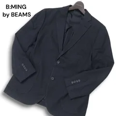 B:MING by BEAMS ビームス 秋冬 背抜き★ ヘリンボーン テーラード ジャケット Sz.50 メンズ ネイビー 大きいサイズのサムネイル