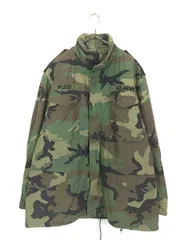 古着 80s 米軍 US ARMY M-65 スカル ハンドペイント ウッドランド カモ 迷彩 ミリタリー フィールド ジャケット M-R 