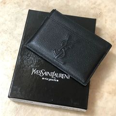 Yves Saint Laurent YSL イヴサンローラン レザー パスケース ブラック