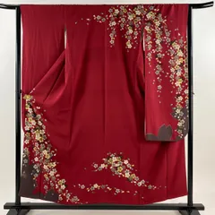 ◾正絹★超新品◾訪問着　小紋　鈴乃屋 高級呉服 　着物 訪問着 身丈173.5cm 裄丈65.5cm M 袷 鈴乃屋 落款あり 菊 金彩