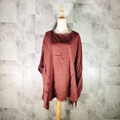 アーバンリサーチドアーズ URBAN RESEARCH DOORS ポンチョ シャツ ブラウス 【M】 ブラウン 茶 ボタンダウン 長袖 ワイド ノーカラー カジュアル シンプル 春 秋