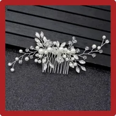 髪飾り ホワイト パール ヘッドドレス コーム 留袖 かんざし 花 和装 結婚式