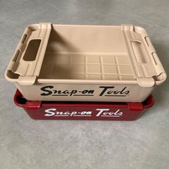 Snap-on スナップオン × 東洋スチール スチール製スタッキングコンテナボックス レッド×ベージュ2点セット