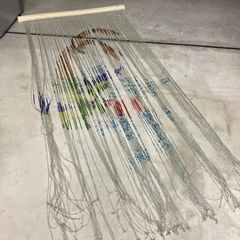 昭和レトロ　ドロップ　キラキラ　絵柄　ドアパーティションルームディバイダー　虹