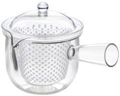 曙産業 ティーポット 急須タイプ L 日本製 横手 透明でお茶の出具合がよく見える プラスチック製で割れにくい 水切れがよく注ぎやすい 目詰まりしにくいプラスチック製ストレーナー クリアティーポット TW-3752 容量:480ml