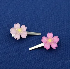 四月は君の嘘 宮園かをり コスプレ用 桜モチーフ ヘアクリップ ピンク系 1ペア