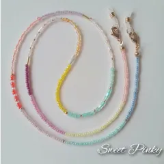 【169】パステルカラービーズ☆マスクストラップ＆メガネチェーン（2way）
