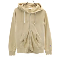 Champion チャンピオン 長袖 ジップパーカー L ベージュ レディース 古着