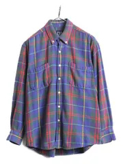 【お得なクーポン配布中!】 90s OLD GAP ヘビー フランネル シャツ メンズ S 程 90年代 紺タグ 旧タグ オールド ギャップ コットン ポケット付き ネルシャツ チェック