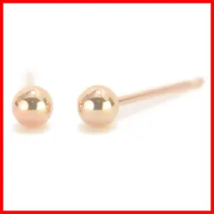 K10pg 10金 1ペア両耳販売 ピンクゴールド ボールピアス 日本製 3mm 丸玉ピアス yokomountain K10PGピンクゴールド