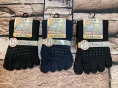 送料無料！『３足組』安心、安全、快適！滑り止め＆Ｗサポート付き！レディース綿混クルー丈５本指ソックス