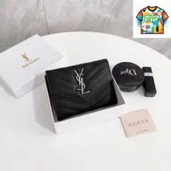【今日特価】Yves Saint Laurent イヴ・サンローラン スモールウォレットシリーズ 牛皮を採用し精巧な仕上げを備える