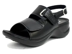 Re:getA リゲッタ 日本製 サンダル レディース ローリング オフィス ストラップ 歩きやすい3E (ブラック）