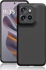 JACRON For Motorola モトローラ Edge 50 Neo 5G ケース ブラック 耐衝撃 落下防止 軽・薄型 ストラップホール付き 柔軟 砂艶消しの質感 ほこりが付かない 滑り止め(90M-DLD-KI569)