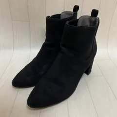 ショートブーツ レディース ブーツ スエード ブラック 黒 ヒール 7cm L