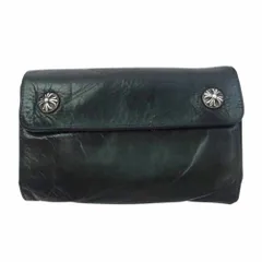 CHROME HEARTS クロムハーツ（原本無） ウォレット WAVE CROSS BALL ウェーブ クロスボールボタン レザー ウォレット 長財布 ブラック系【中古】 CHROME HEARTS クロムハーツ（原本無） WAVE CROSS BALL ウェーブ