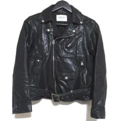 美品 beautiful people ビューティフルピープル ラムレザー ダブル ライダースジャケット ブルゾン 1645402401 160 ブラック レディース 古着 中古 USED