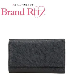    中古 プラダ キーケース ABランク 2PG222 6連 ブラック レザー メンズ PRADA 【送料無料】【西神店】