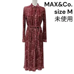 ◆ 未使用 マックスアンドコー MAX&CO シャツワンピース ジャージードレス 長袖 ロング M 9号 レディース S5V108