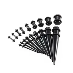 【特価セール】軽量 ピアス 拡張ピアス 金属アレルギー対応 耳拡張 男女兼用 ダブルフレア 収納ケース付き 拡張器 (黒色) DFsucces