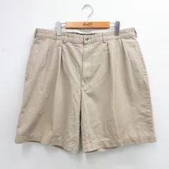 W36古着 ラルフローレン ショート ブランド チノ パンツ チノパン ショーツ メンズ 90s ワンポイントロゴ TYLER コットン ベージュ カーキ 