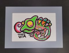 東雲 謳  現代アート 一点物 絵画 カラフル 動物画 原画 ポストカード