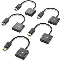 新品 BENFEI 5個 DisplayPort→VGA変換アダプタ(DP to VGA)ディスプレイポートVGA変換アダプタ
