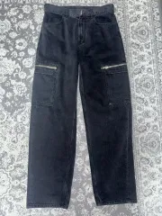 美品✨ジバンシィ ダメージデニム レザーパネル デストロイ加工