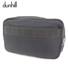 ダンヒル クラッチバッグ セカンドバッグ ロゴライン ブラック シルバー キャンバス dunhill セカンドバッグ バック ファッション 収納 バッグ  E1255