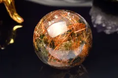 【１点物】レア ガーデンルチルクォーツ　21mm　丸玉(台座なし) スフィア _PC3642