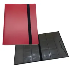 ING STYLE トレカ ファイル 40ページ 【 360枚収納可能 】 バンド付き カードファイル カードバインダー 横入れ 大容量 (レッド） 1