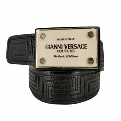 ジャンニヴェルサーチ GIANNI VERSACE ロゴプレート バックルベルト メンズ 表記無 のサムネイル