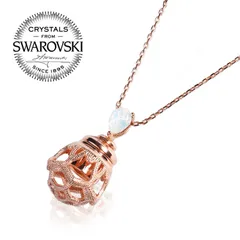 ENCHANTÉ CRYSTAL NECKLACE - ROSE GOLD VERMEIL ON STERLING SILVER アロマ 香る ネックレス スワロフスキー