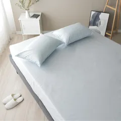 新品 Sleep Tailor 防ダニ 日本製 ボックスシーツ 花粉症対策 日本アトピー協会推薦品 ハウスダスト対策 アレルギー対策 ベッドシーツ シーツ ベッドカバー 薬剤不使用 アレルストップd-cut (クイーン エアリーブルー)