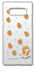 【新品未使用】SC-01K/SCV37 Galaxy Note8 ギャラクシー クリア ハードケース (柴犬とミカン(小)) フルーツ オレンジ みかん しば 犬 動物 かわいい 可愛い cl-sc01k-349
