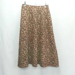 ◇ ◎●未使用● Θ FRIFUL フリフル 総柄 ロング フレア スカート サイズS ブラウン系 レディース E  【1412260041218】