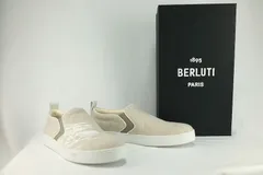 BERLUTI 1895 PARIS ベルルッティ PLAYTIME プレイタイム PALERMO パレルモ スクリット柄 キャンバス ローカットスニーカー スリッポン ベージュ 8サイズ（約26.5cm） S6073 001 新品未使用のサムネイル