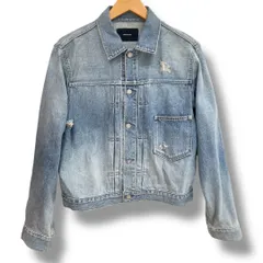 FRAMeWORK フレームワーク クラッシュデニムジャケット 25-011-220-3000-1-0 ヴィンテージ感 ユーズド加工 ゆったり 日本製 ライトブルー フリーサイズ レディース春秋 ゴーゴー古着マルイファミリー溝口店NO.セ1323