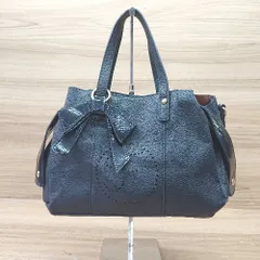 ◇ ◎ Θ FIRANO COLLECTION リボンモチーフチャーム付き 2way トート ショルダーバッグ ブラック ゴールド レディース E  【1409100068375】