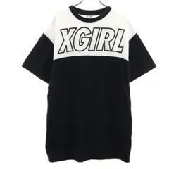 X-girl エックスガール 半袖 カラー切替 ミニワンピース 1 黒 レディース 古着