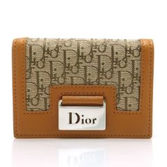 Christian Dior ストリートシック カードケース 名刺入れ 0056 トロッター キャンバス レザー ブラウン 美品 クリスチャンディオール ◆送料込◆質屋-10933