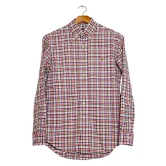 【RALPH LAUREN】ボタンダウンシャツ｜メンズMサイズ｜ホワイトチェック｜コットン100％｜長袖｜古着