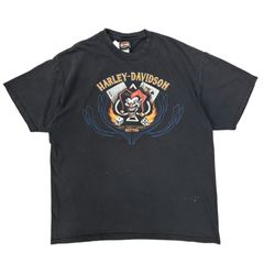 Y2K ハーレーダビッドソン 人気プリント ジョーカーピエロ Tシャツ 