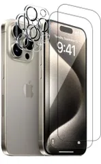 ＲＩＳＥ ＰＲＯＤＵＣＴＳ 2枚＋2枚 フィルム iPhone 15 Pro Max ガラスフィルム カメラフィルム レンズフィルム レンズ保護ガラス レンズカバー 保護フィルム 強化 高透過 高光沢 日本製