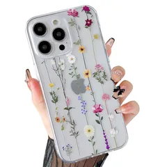 ZTOFERA iPhone 16 Pro Max 用花柄 クリアケース いphone16 Pro Max おしゃれ かわいい 透明カバー フラワーケース 花 フローラル ソフト シリコーン スマートケース アイフォン16 Pro Max ケース 韓国 人気