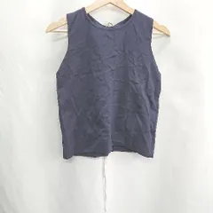 ◇ ⊂ ZARA KNIT ザラ バックレースアップ ノースリーブニット サイズS ネイビー ホワイト レディース E  【1501230030304】