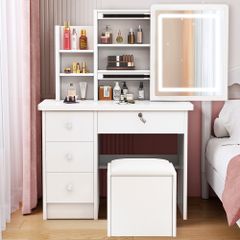 ドレッサー デスク 収納引き出し付き ホワイト 120cm幅 IKEA マルム