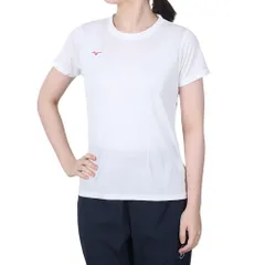 [ミズノ] トレーニングウェア 半袖 Tシャツ ナビドライ 吸汗速乾 インナー 肌着 UPF15 日焼け防止 レディース ホワイト/ライトピンク M [ホワイト/ライトピンク] [M] [トレーニングウェア 半袖 Tシャツ]
