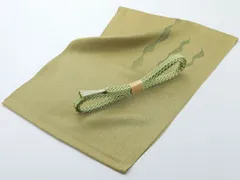 お洒落 正絹 帯締め 帯揚げ 2点セット グリーン  as-143-50 