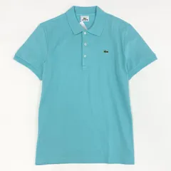 31f14 《未使用保管品》タグ付 LACOSTE ラコステ ロゴワッペン 半袖ポロシャツ トップス MINI PIQUE STRETCH 5 ライトブルー コットン